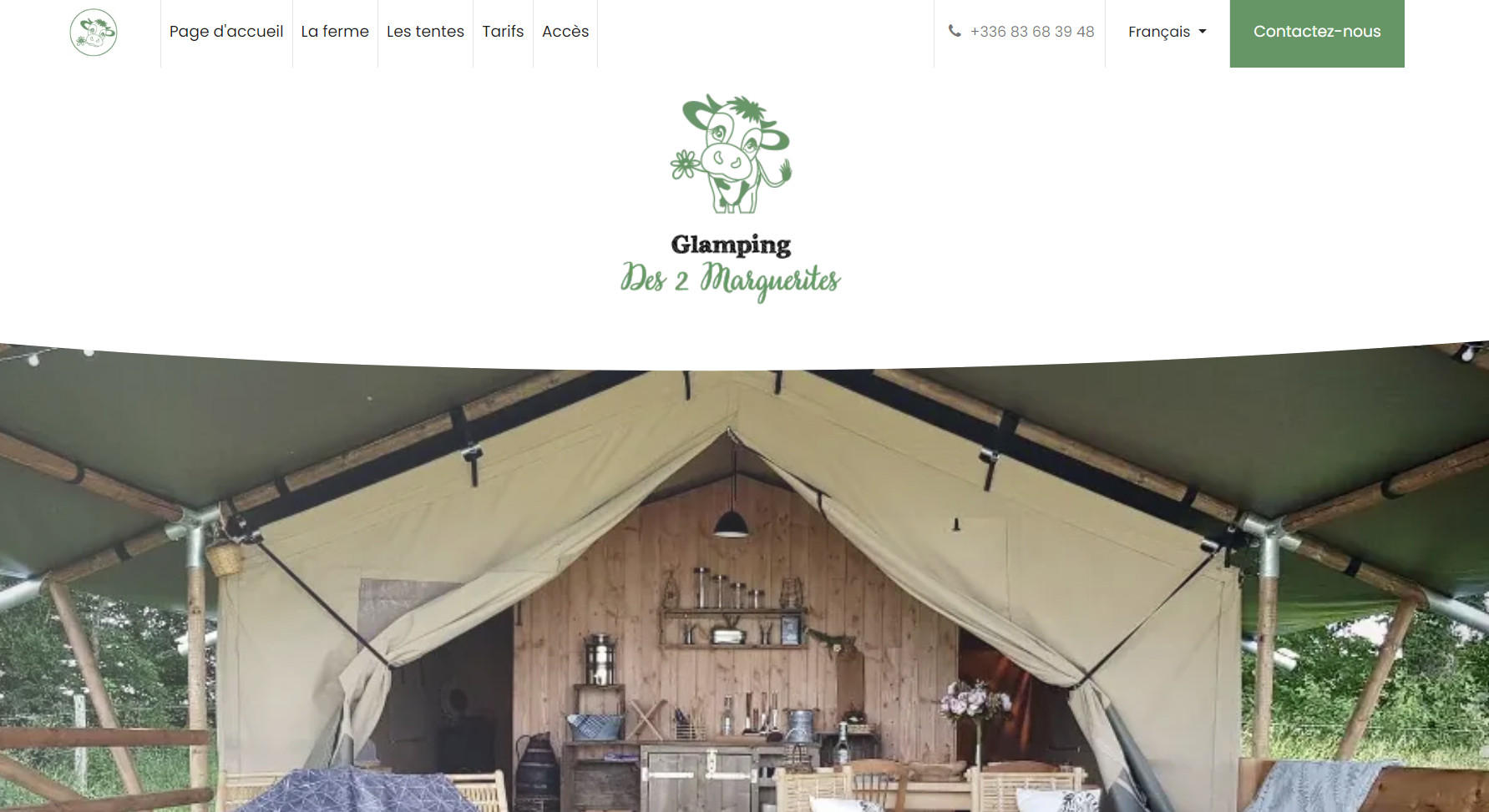 site du glamping des 2 Marguerites